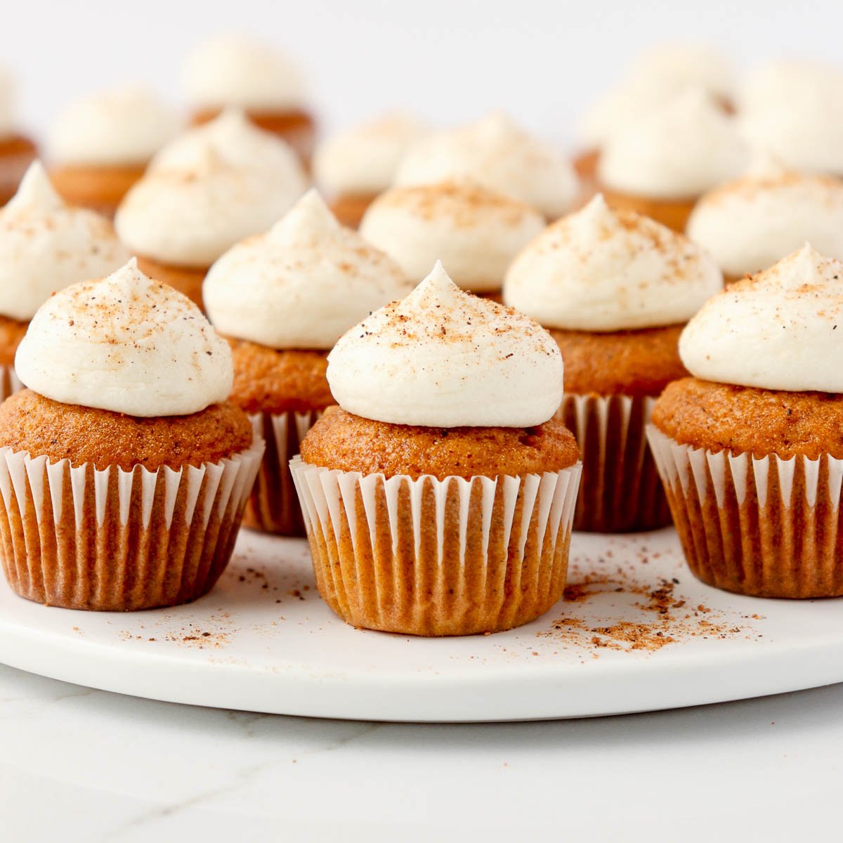 Mini Pumpkin Cupcakes with Maple Cream Cheese Frosting Recipe